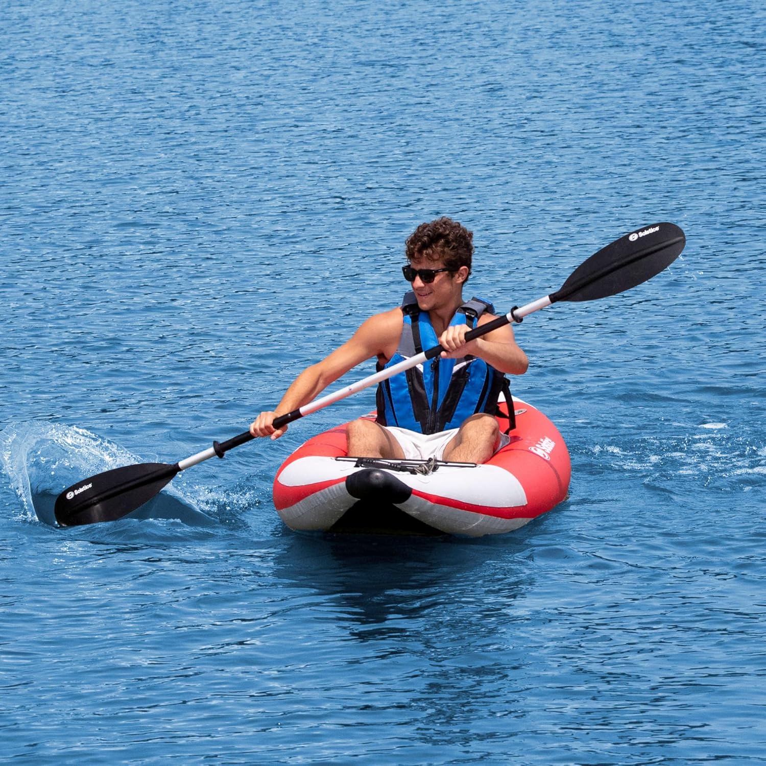 Solstice Flare 1P 9’6″ Inflatable Fishing Kayak – Performance Drop-Stitch Floor, PVC Pontoons, Adjustable Seat & Accessories - Image 3