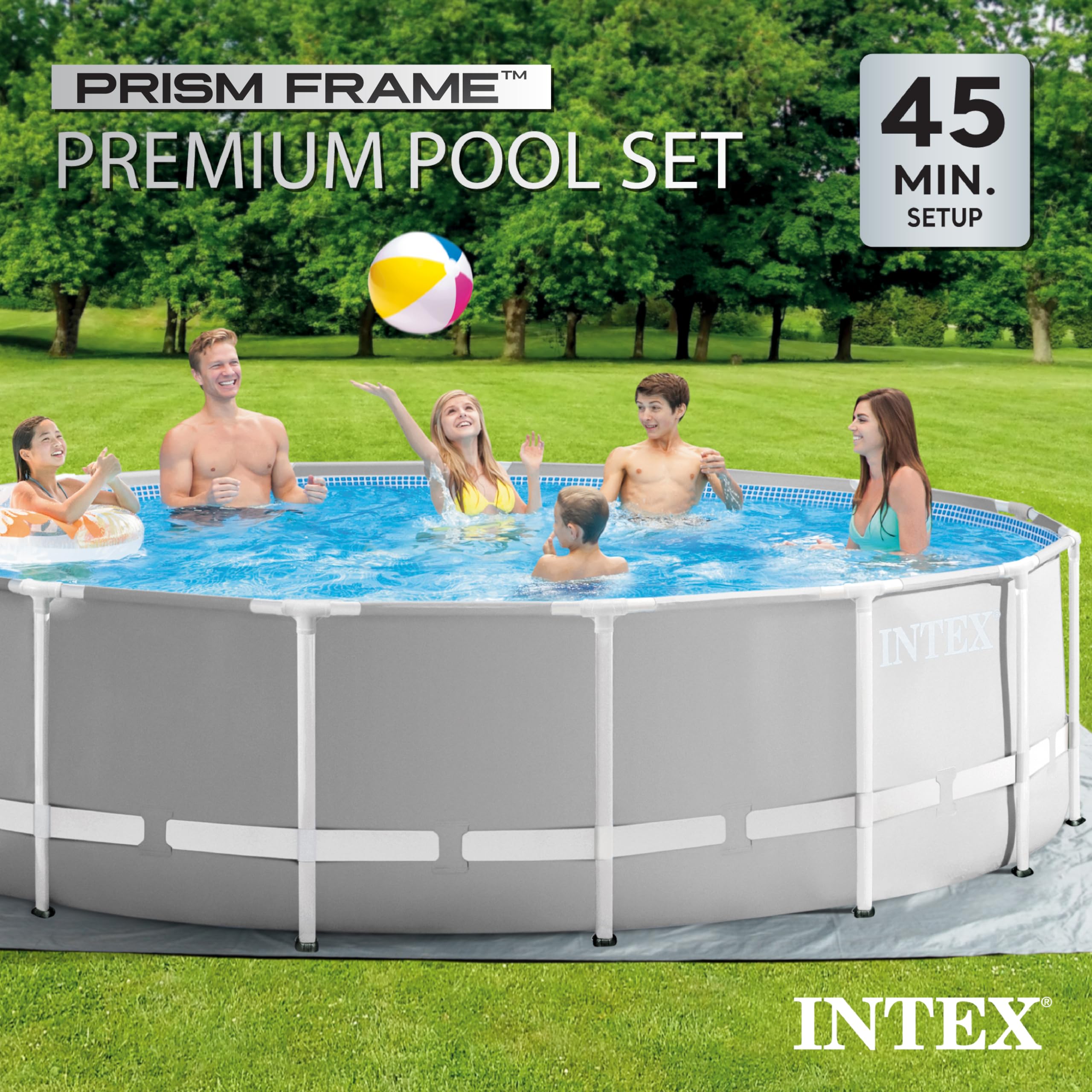 Intex 26701EH Prism Frame 10ft (3.05m) x 30in (76cm) Above Ground Pool Set – 1,185 Gallon (4,486L) Capacity with Filter Pump – Rust & Puncture Resistant, Quick Setup - Image 13