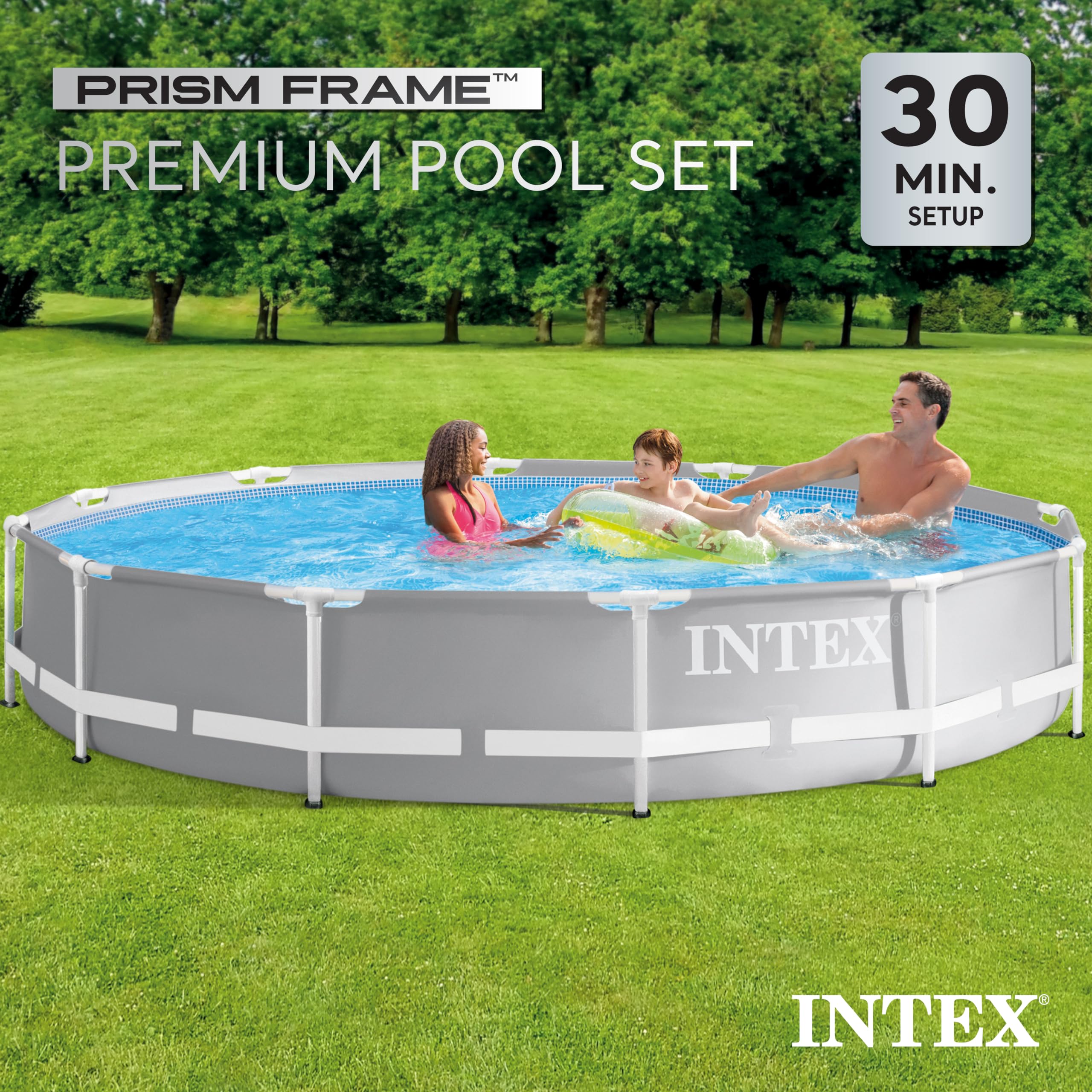 Intex 26701EH Prism Frame 10ft (3.05m) x 30in (76cm) Above Ground Pool Set – 1,185 Gallon (4,486L) Capacity with Filter Pump – Rust & Puncture Resistant, Quick Setup - Image 43
