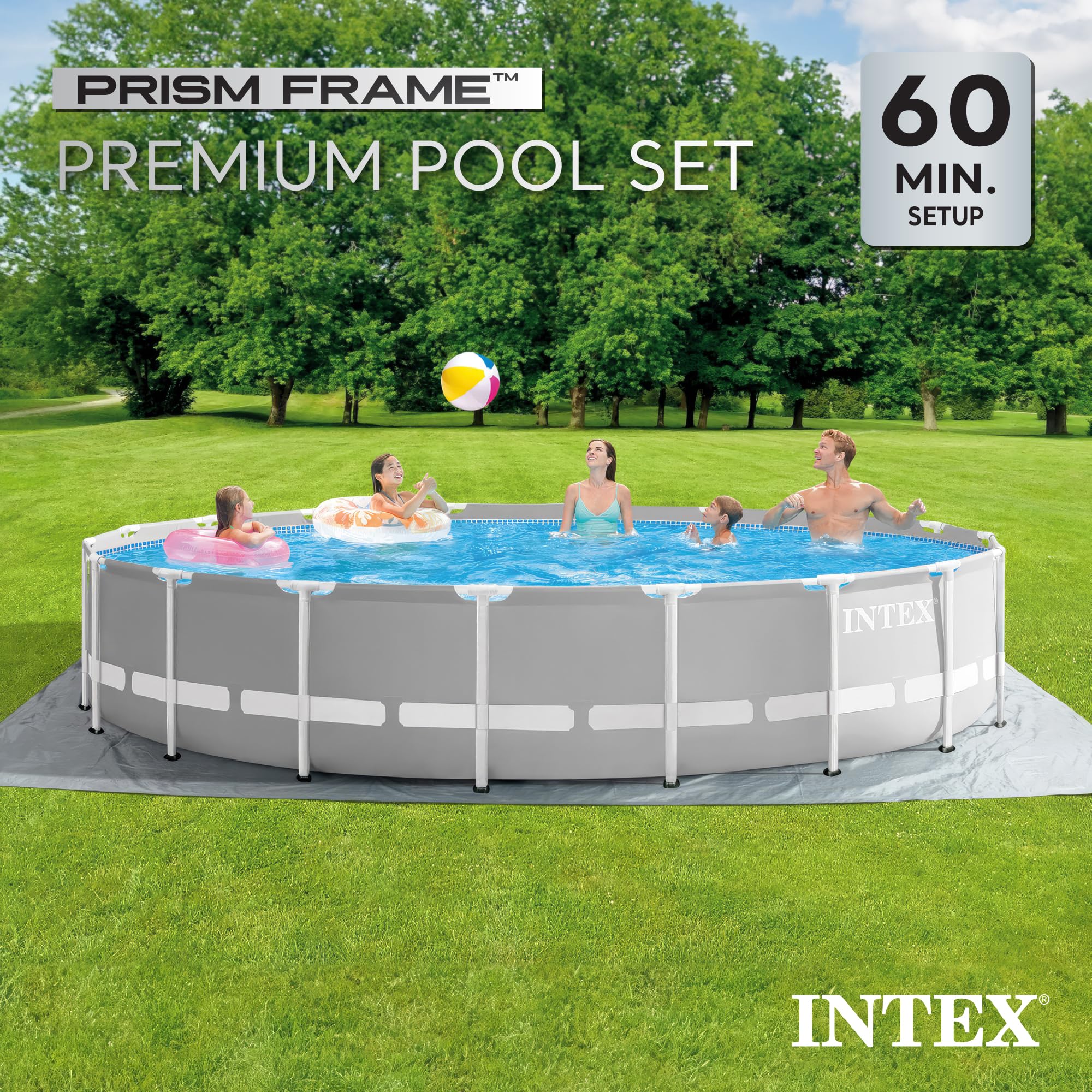 Intex 26701EH Prism Frame 10ft (3.05m) x 30in (76cm) Above Ground Pool Set – 1,185 Gallon (4,486L) Capacity with Filter Pump – Rust & Puncture Resistant, Quick Setup - Image 60
