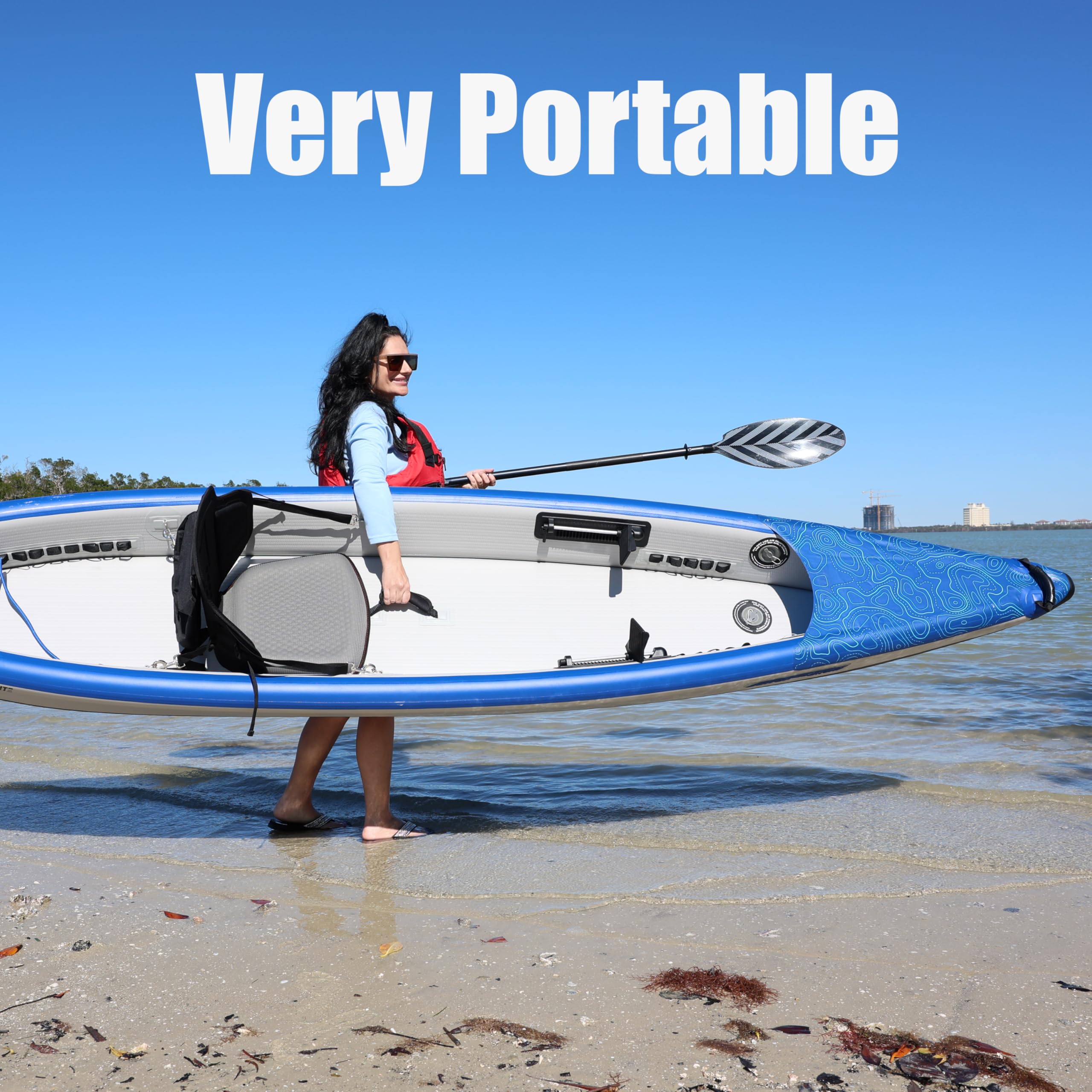 Sea Eagle RazorLite 393RL Inflatable Kayak – Ultra-Light Drop-Stitch Touring Kayak (Solo/Tandem) with FlexBrace2 Footrests, Tall Back Seat, Paddle, Pump & Backpack - Image 16