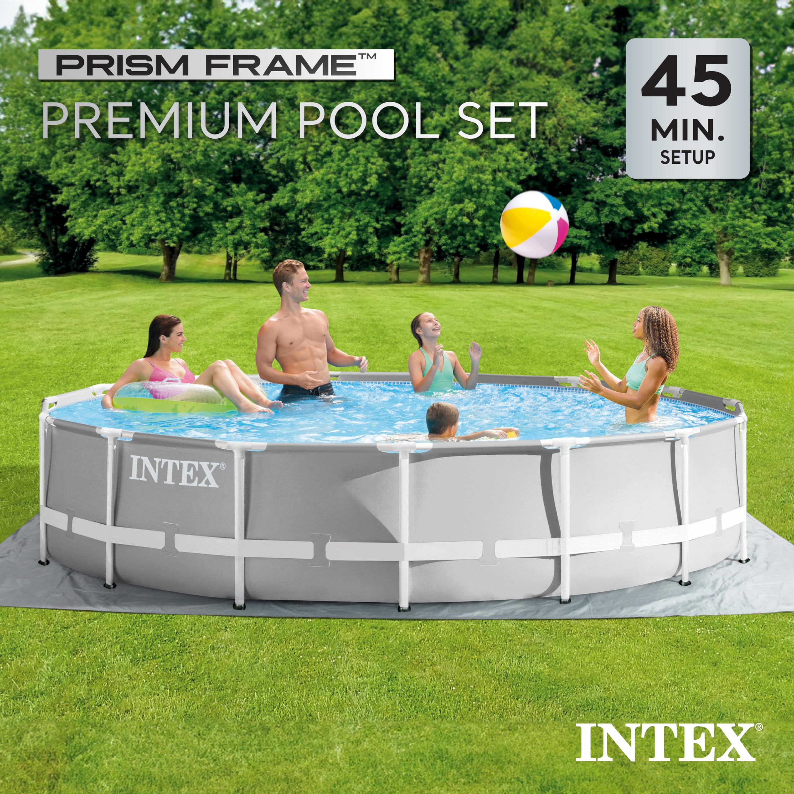 Intex 26701EH Prism Frame 10ft (3.05m) x 30in (76cm) Above Ground Pool Set – 1,185 Gallon (4,486L) Capacity with Filter Pump – Rust & Puncture Resistant, Quick Setup - Image 20