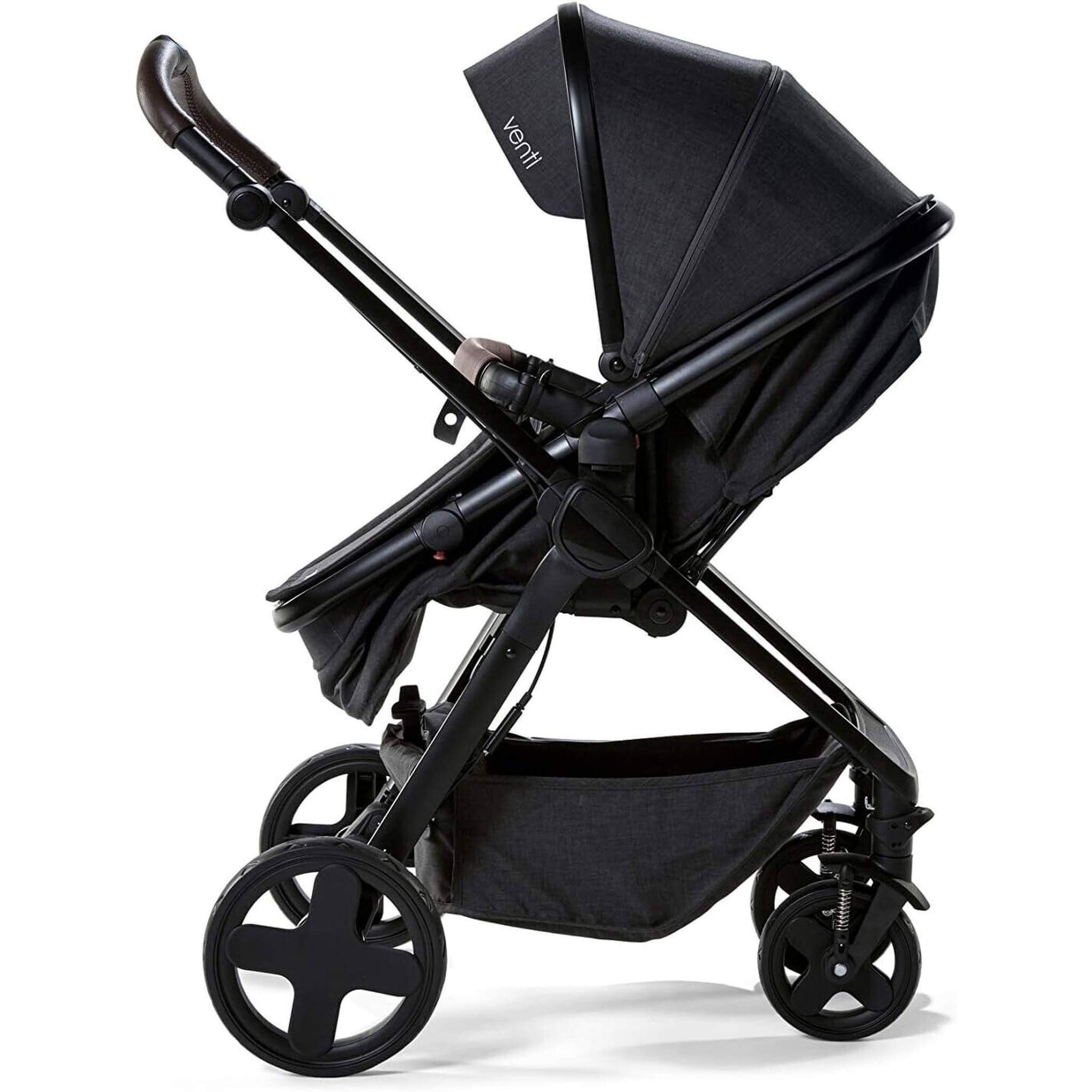 Baby Elegance Venti 2 in 1 Pushchair Stroller Carrycot Travel System- Black