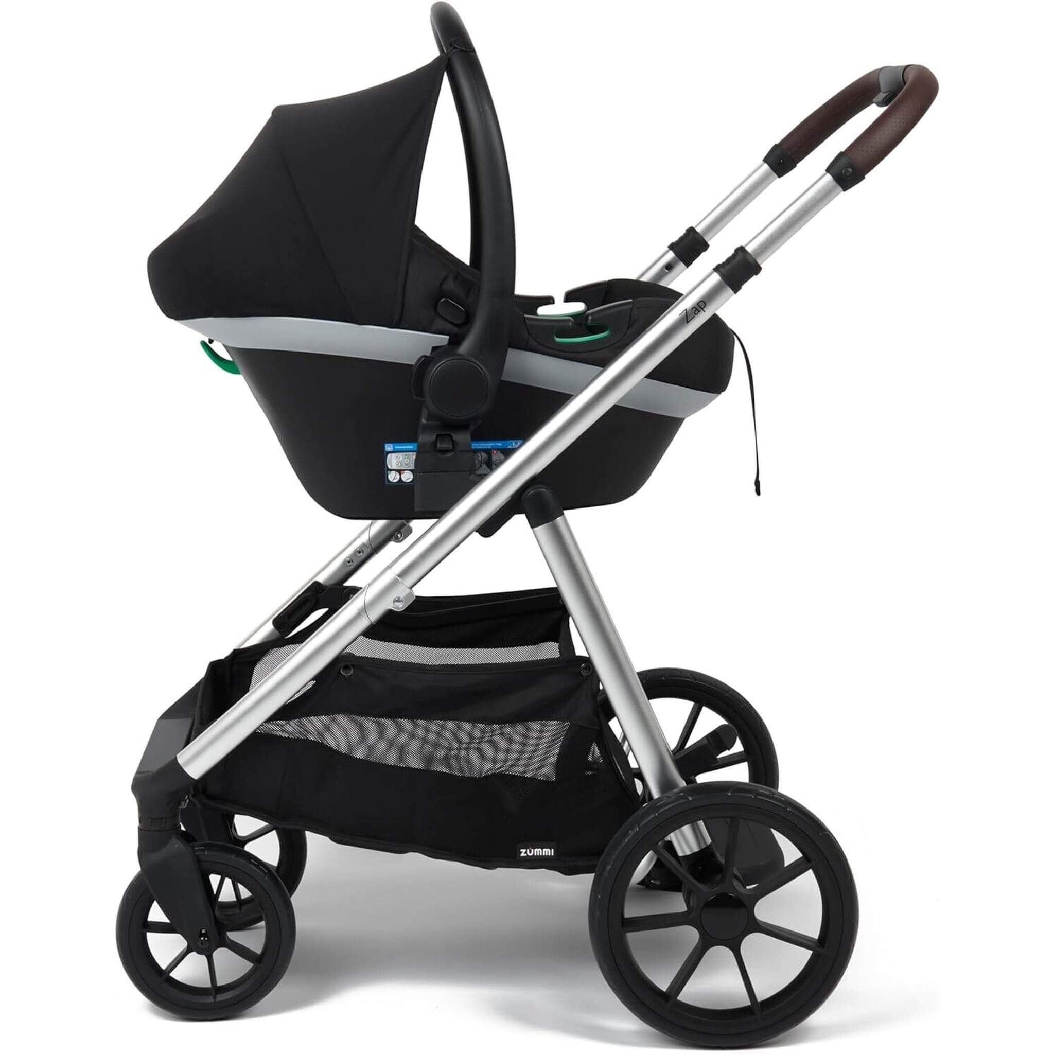 Babylo Zap Travel System Ride-on Board with i-Size Infant Carrier, Silver/Grey