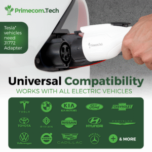 Primecom.Tech 16 Amp Level 2 Electric Vehicle (EV) Charger 3X to 4X faster 220 Volt 30', 40', 50' Feet Lengths Only In ElectoGb